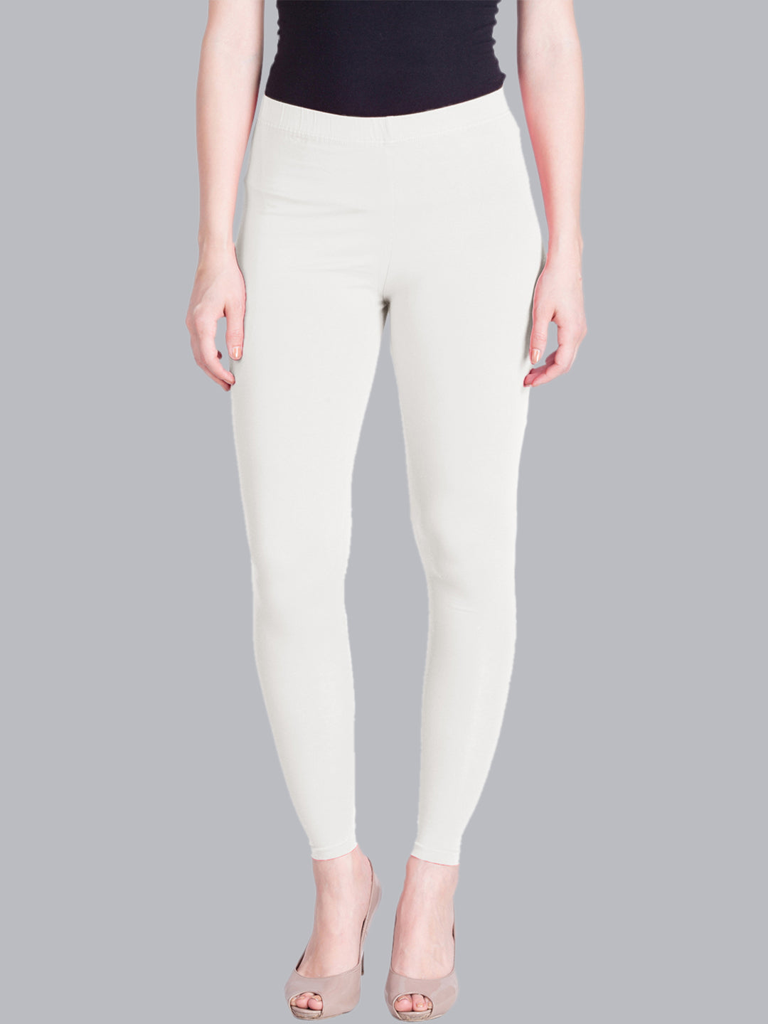 White Ankle Length Leggings - Meera Tailor